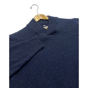 SCHOTT BROS. Men's Sweater Shawl Collar Navy Blue Wool Blend Size 2XL